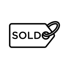 Sold icon linear logo mark in black and white