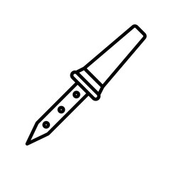 Soldering iron icon linear logo mark in black and white