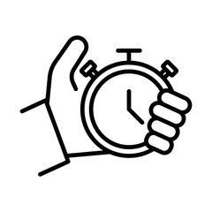 testing time icon linear logo mark in black and white