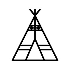 Teepee icon linear logo mark in black and white