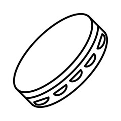 Tambourine icon linear logo mark in black and white
