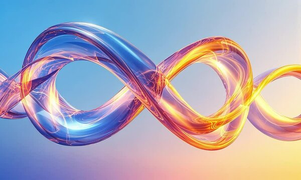 Beautiful concept of data wave function, fractal infinity symbol torus loops