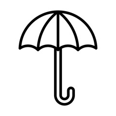Umbrella icon linear logo mark in black and white