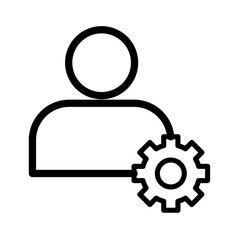 User Management Icon linear logo mark in black and white