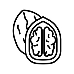 Walnut icon linear logo mark in black and white