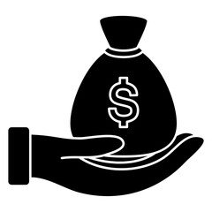 bag with money. donation icon