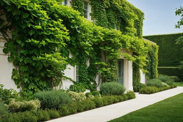 Obraz premium Vibrant Climbing Ivy and Abundant Foliage in a Serene Natural Setting