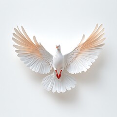 Obraz premium The illustration features a beautiful and serene depiction of the Holy Spirit as a white dove, with its wings wide open in a symbol of peace and divine grace