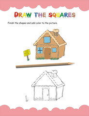 Complete the picture, Finish the picture worksheet, Copy and color the picture, Draw the picture, How to draw