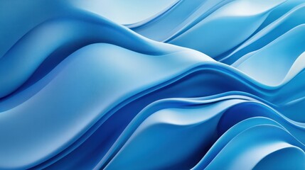 Abstract Blue Waves 3D Render