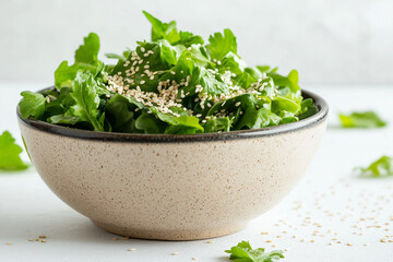 Fototapeta premium Sesame Seeds on Fresh Salad