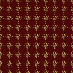 illustration of compass direction pattern with red background, wallpaper, fabric