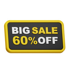 big sale 60% off 3d icon isolated on the white background