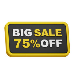 big sale 75% off 3d icon isolated on the white background