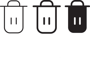 Delete icon set. trash sign. Basket or remove sign and symbol
