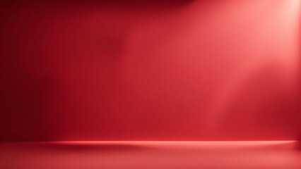 Light on wall. Minimalistic background. Wallpaper. Overlay mockup effect. Clean and minimalistic aesthetic. Natural lights effect. Shadow drop and rays of light on red wall.