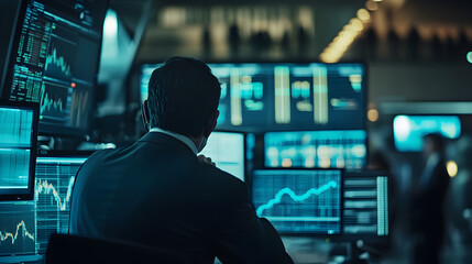 Growth arrow up and progress success business skill increase improvement graph on market profit stock background with goal of achievement futuristic finance economy Ai Generative