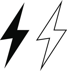 Lightning icon set. Electric bolt flash sing. flash sign. Flash electric symbols. Power energy icon .
