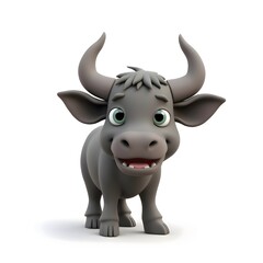 Playful Cartoon Water Buffalo