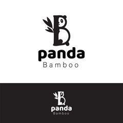  Panda letter p bamboo and b combine creative modern logo design vector file panda and bamboo related company. © MdZahidHasan