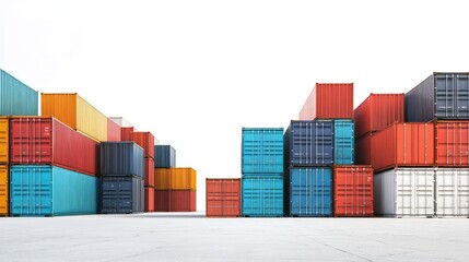 Fototapeta premium Shipping Container Box Isolated on White Background