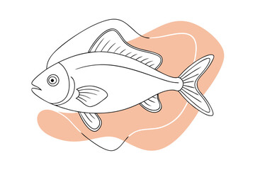 Snapper Fish Line Art Vector 