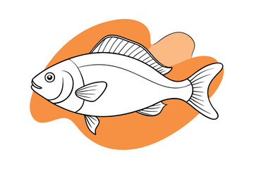 Snapper Fish Line Art Vector 