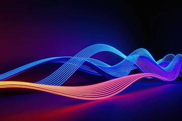 Neon Wave 3D Visualization on Dark Background
