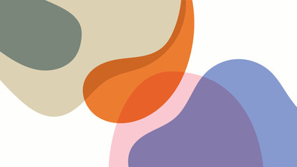 ABSTRACT WHITE BACKGROUND WITH HAND DRAWN SHAPES COLORFUL FLAT PASTEL DESIGN VECTOR TEMPLATE FOR WALLPAPER, COVER DESIGN