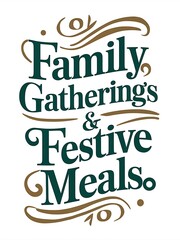 Obraz premium Christmas classic t-shirt design that reads Family Gatherings & Festive Meals