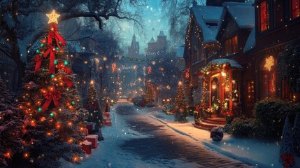 Fototapeta premium Merry Christmas holiday card background