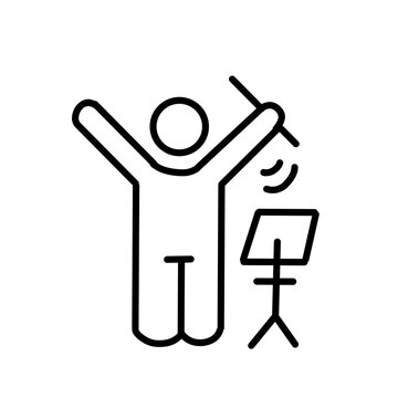 conductor silhouette with music stand clip art preview