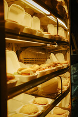 Close up of delicious freshly baked bread in bakery
