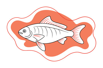 Redfish Line Art Vector