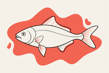 Redfish Line Art Vector