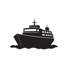 caribbean business cargo sailing vessel transport sailboat in sea ocean tanker ship icon silhouette vector art flat design illustration