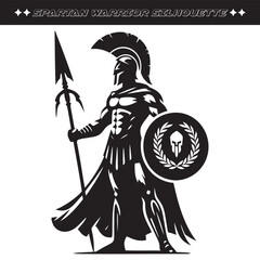 Spartan ancient Greek hoplite warrior silhouettes.