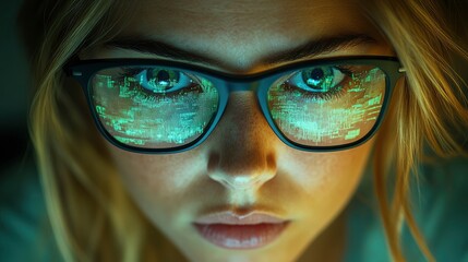 Futuristic AI-Enhanced Vision with Digital Data Overlay