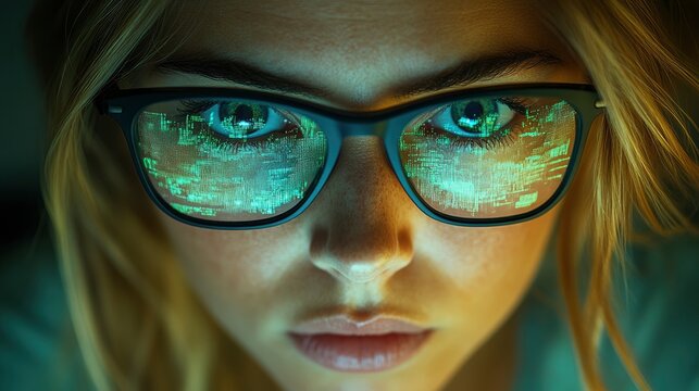 Futuristic AI-Enhanced Vision with Digital Data Overlay