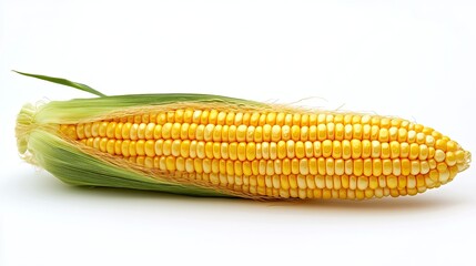 An isolated corn ear falls onto a white background with a full depth of field --ar 16:9 --style raw --stylize 250 --v 6.1 Job ID: 38955b9e-2d49-405d-b8da-1843fa6648d4