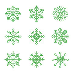 set of snowflakes