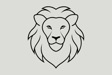 Stunning Lion Head Line Art Vector