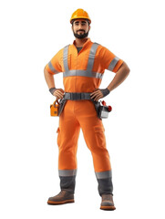 Dedicated Construction Worker in Safety Gear: A Symbol of Industry and Professionalism in Modern Building Environments