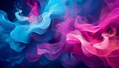 Fototapeta premium colorful blue and pink smoke forming abstract shapes background texture