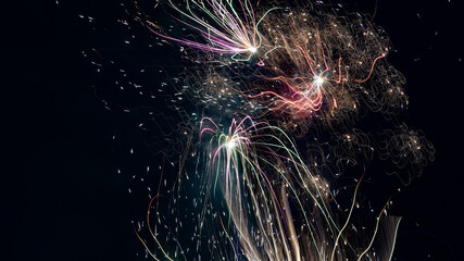 fireworks in the night sky
