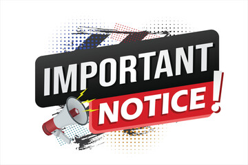 important announcement poster banner graphic mega phone design icon logo sign symbol social media website

