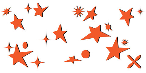 Obraz premium Hand Drawn star Scribble Doodle Sparkling Collection minimalistic grunge set
