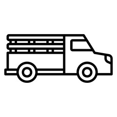 Illustration of Pickup Truck Line Icon