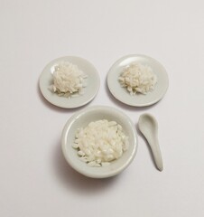 miniature cute food rice  handmade of clay
