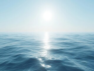 Obraz premium isolated ocean water surface with gentle ripples, sparkling under soft sunlight, creating a serene and tranquil atmosphere, evoking a sense of calm and purity